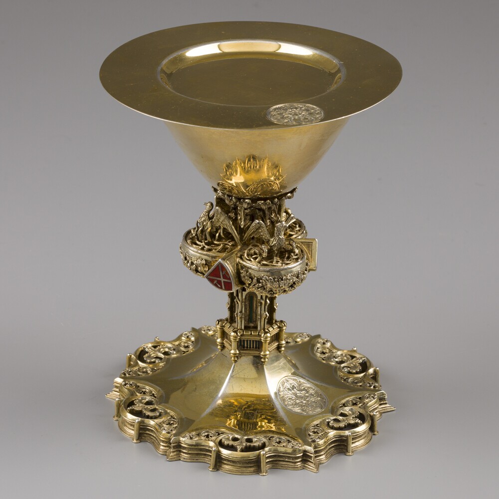 1 Gothic - Style Exceptional Chalice With Original Paten