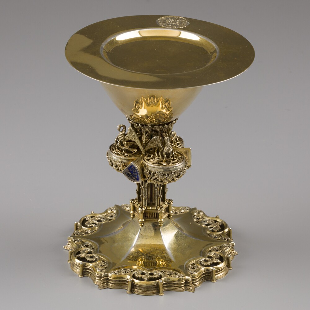 1 Gothic - Style Exceptional Chalice With Original Paten