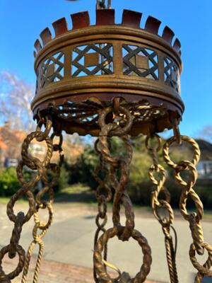 Exceptional Chandelier style Gothic - Style en Hand - Forget Iron, France 19 th century ( Anno 1865 )