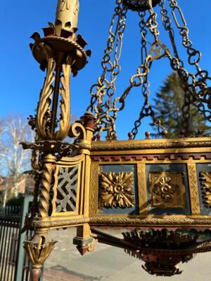 Exceptional Chandelier style Gothic - Style en Hand - Forget Iron, France 19 th century ( Anno 1865 )