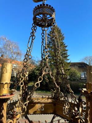 Exceptional Chandelier style Gothic - Style en Hand - Forget Iron, France 19 th century ( Anno 1865 )