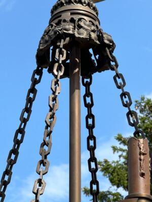 Exceptional Chandelier style Gothic - Style en Bronze, Belgium  19 th century