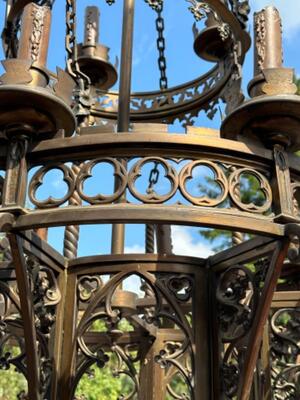 Exceptional Chandelier style Gothic - Style en Bronze, Belgium  19 th century