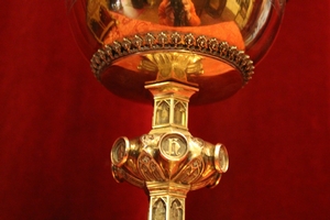 Exceptional Ciborium style Gothic - style en full silver, Dutch 19th century (anno 1870)