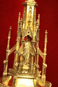 Exceptional Ciborium style Gothic - style en full silver, Dutch 19th century (anno 1870)