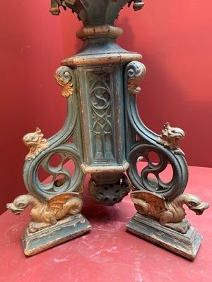 Exceptional Double Sided Lectern style Gothic - style en Cast Iron / Wood, England 19th century ( anno 1875 )