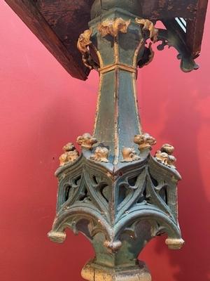 Exceptional Double Sided Lectern style Gothic - style en Cast Iron / Wood, England 19th century ( anno 1875 )