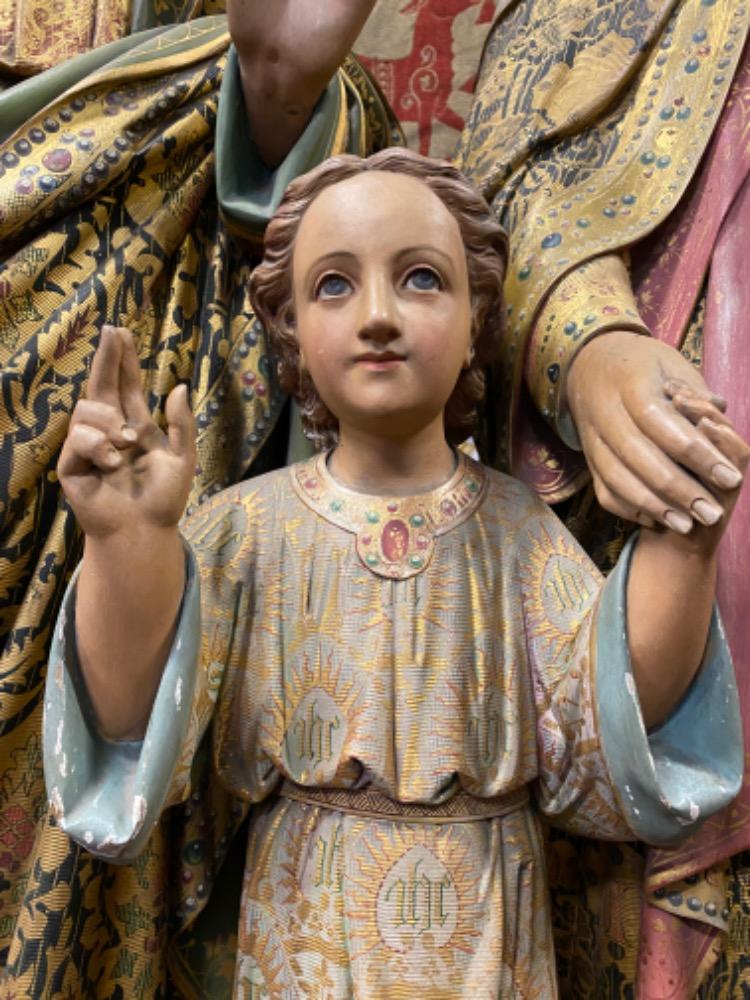 1 Gothic - style Exceptional Fully Hand - Carved Holy Family