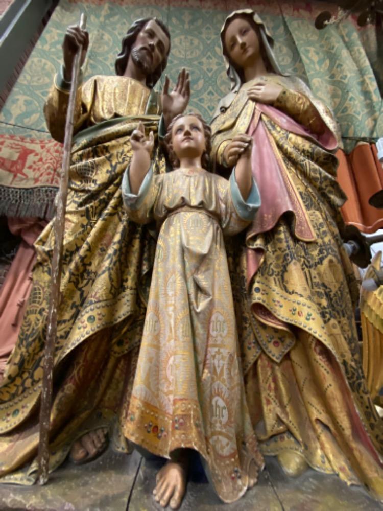 1 Gothic - style Exceptional Fully Hand - Carved Holy Family