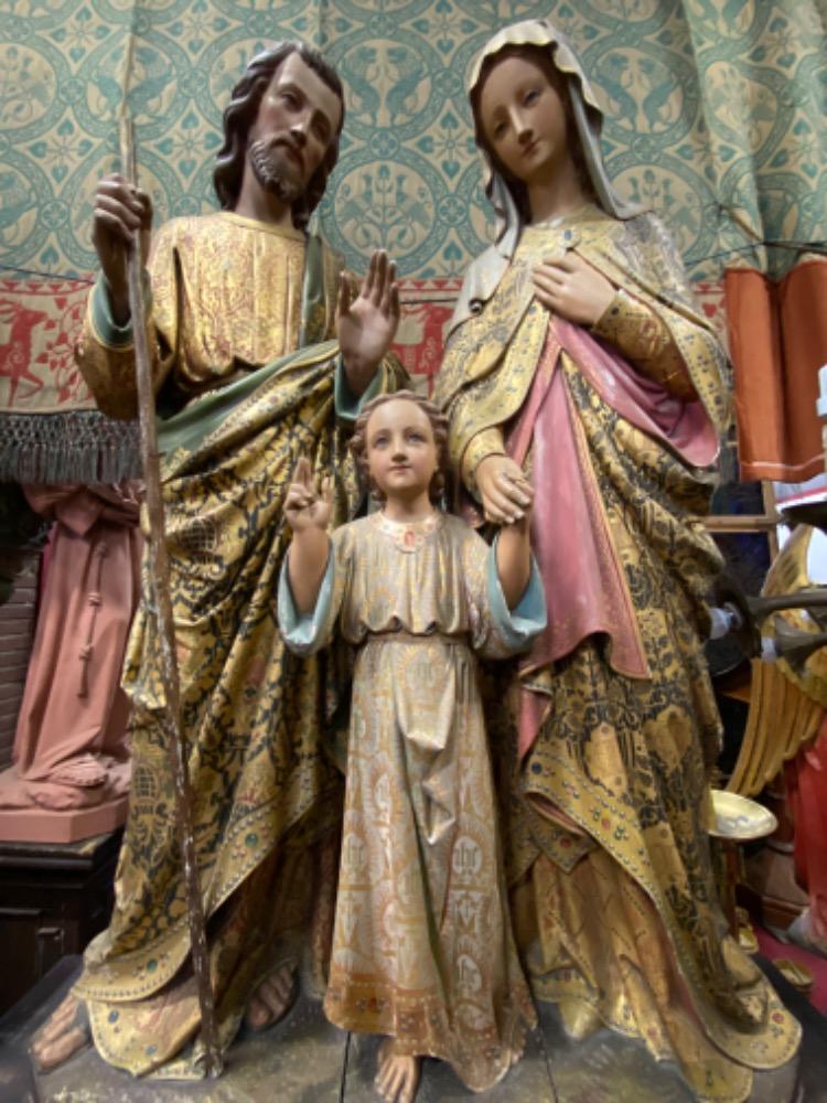 1 Gothic - style Exceptional Fully Hand - Carved Holy Family