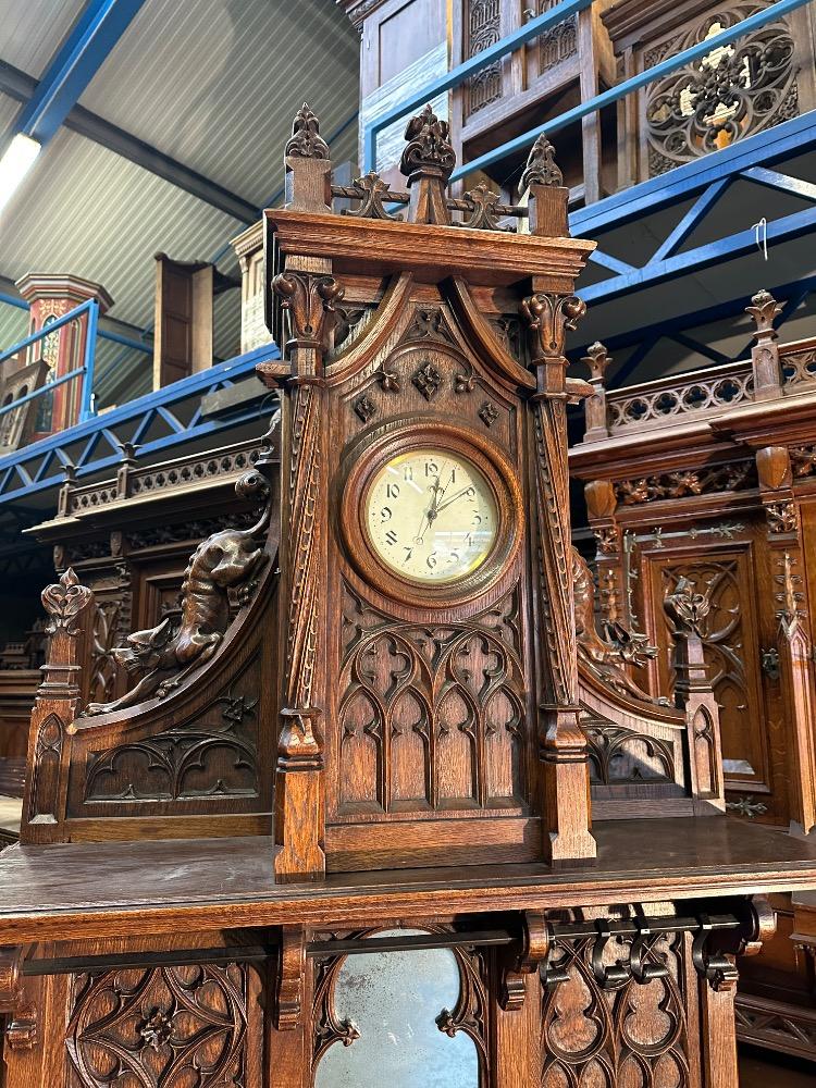 1 Gothic - Style Exceptional Hall Stand With Clock By : Victor Aimone !