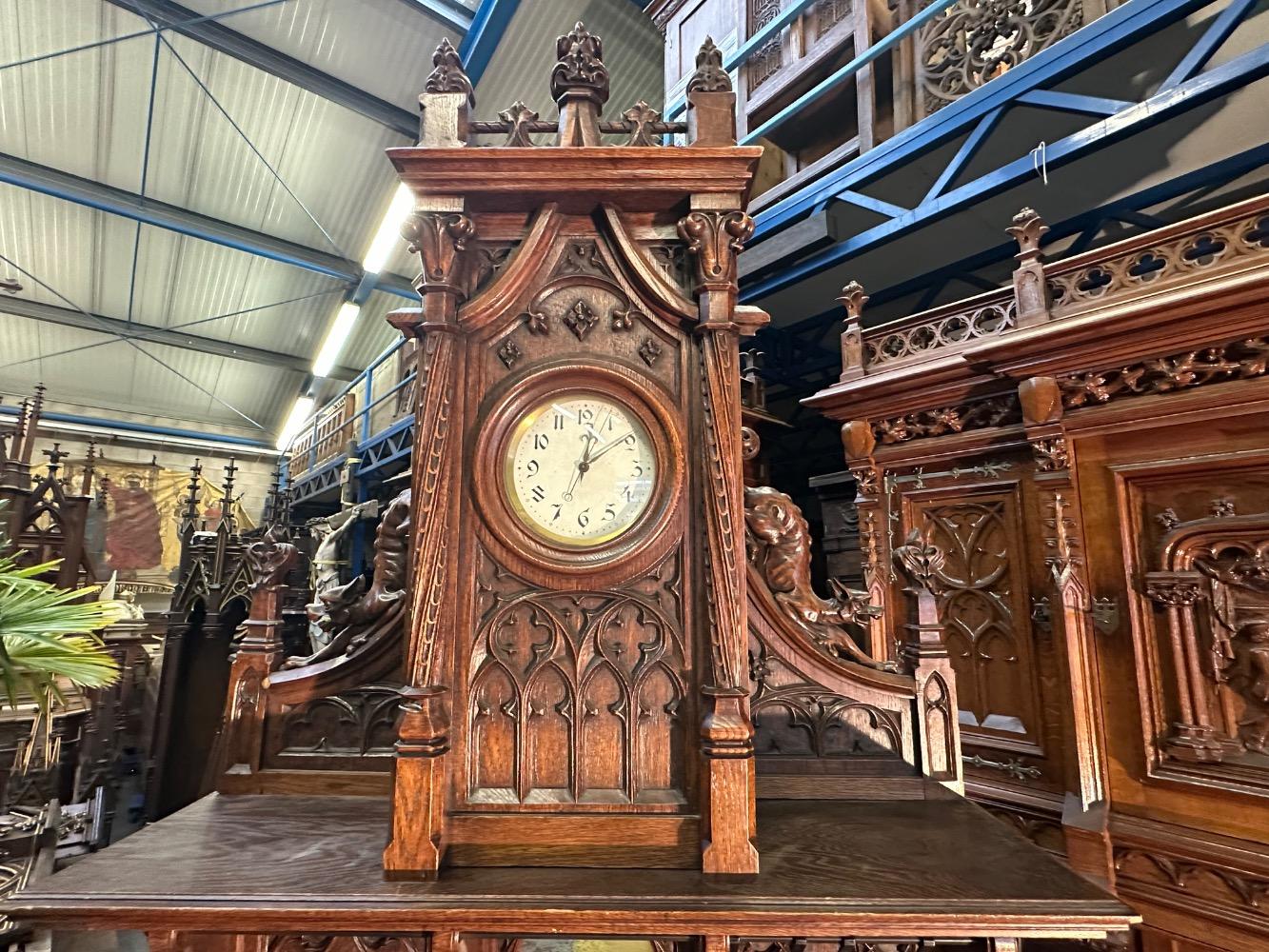 1 Gothic - Style Exceptional Hall Stand With Clock By : Victor Aimone !