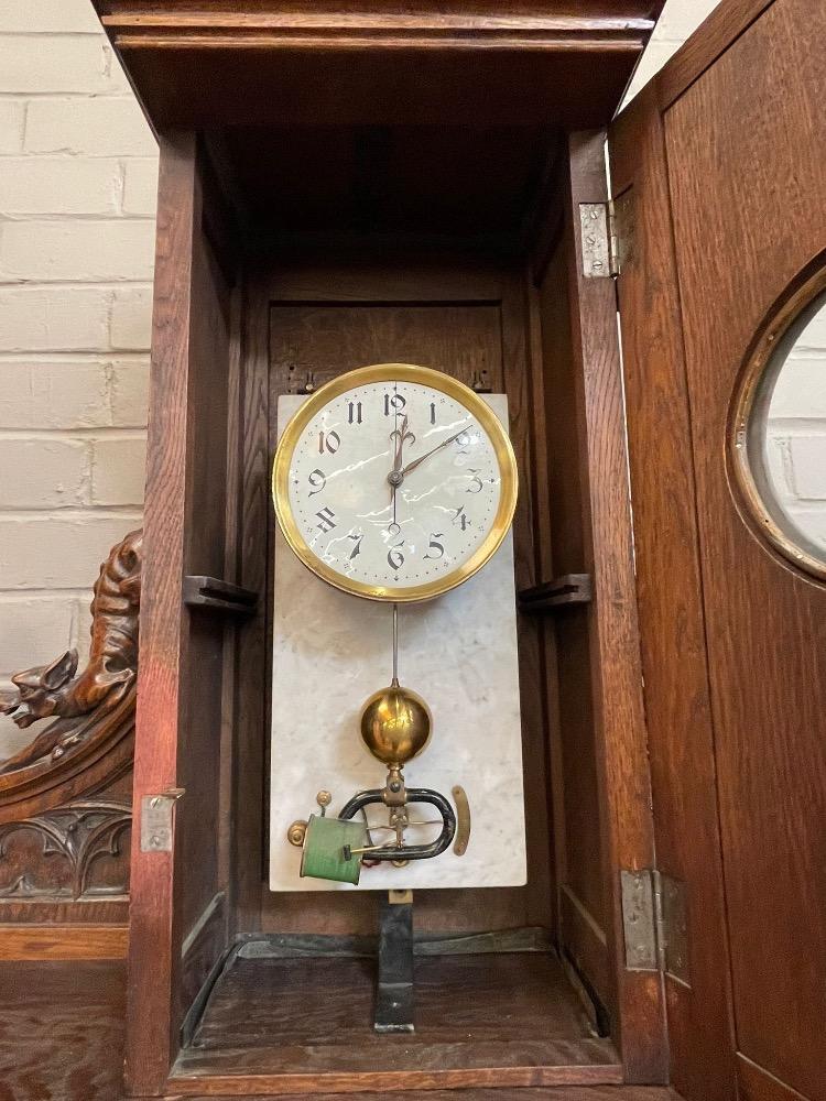 1 Gothic - Style Exceptional Hall Stand With Clock By : Victor Aimone ! Expected !