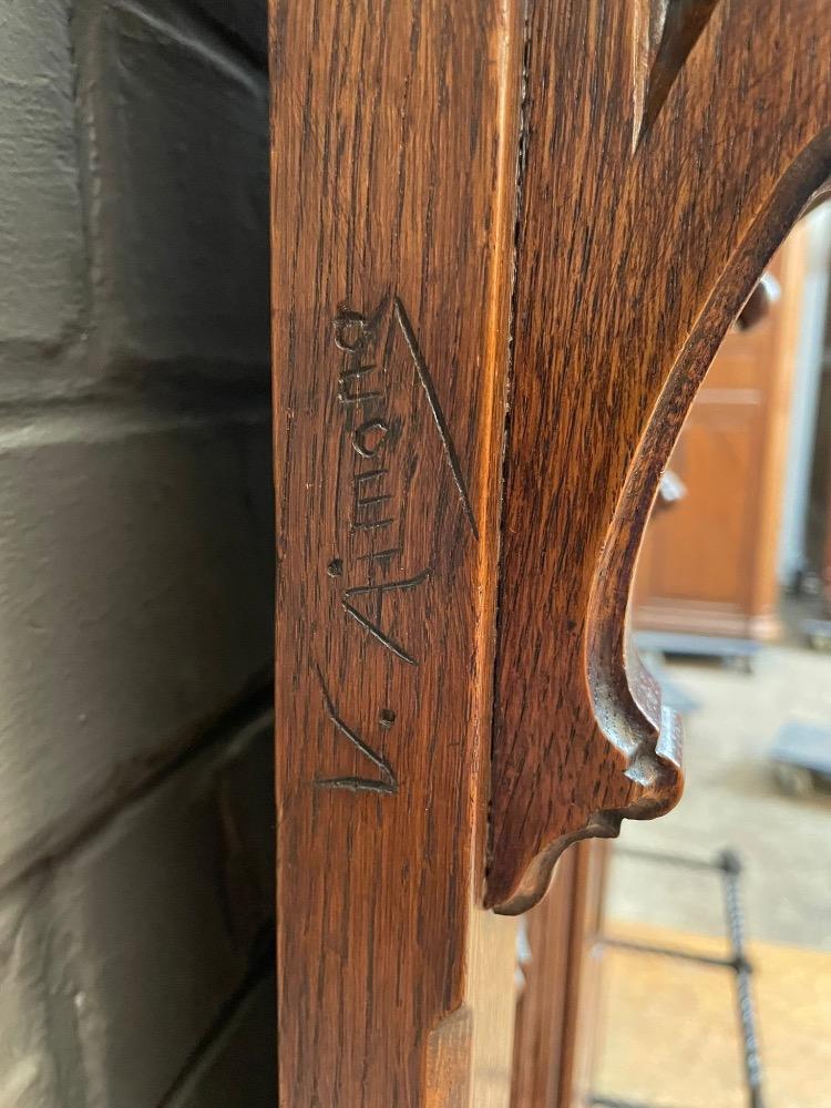 1 Gothic - Style Exceptional Hall Stand With Clock By : Victor Aimone ! Expected !
