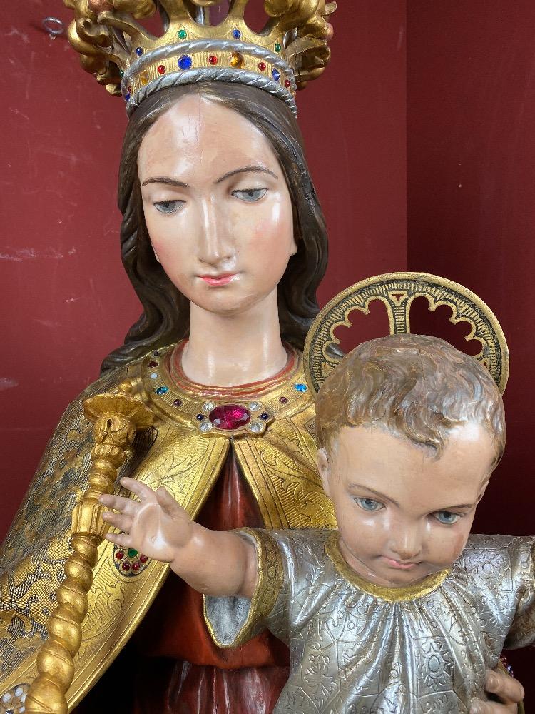 1 Gothic - Style Exceptional Madonna & Child Life Size By: Mayer Munich