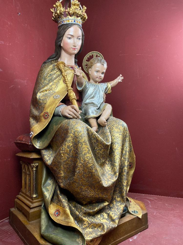 1 Gothic - Style Exceptional Madonna & Child Life Size By: Mayer Munich