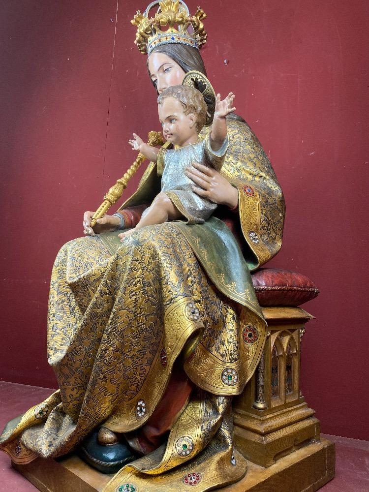 1 Gothic - Style Exceptional Madonna & Child Life Size By: Mayer Munich