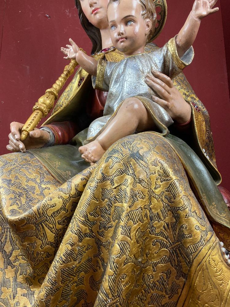1 Gothic - Style Exceptional Madonna & Child Life Size By: Mayer Munich