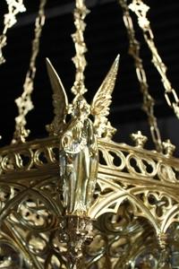 Exceptional Sanctuary Lamp  style Gothic - style en Bronze / Polished and Varnished, France 19th century (1870)