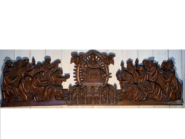 1 Gothic - style  Exceptional Sculpture The Adoration Of Jesus Christ As Agnus Dei. Signed : Hendrik Van Der Geld