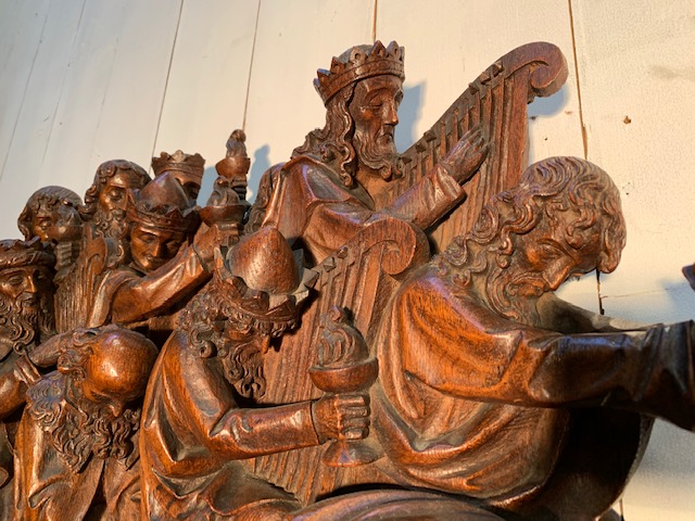 1 Gothic - style  Exceptional Sculpture The Adoration Of Jesus Christ As Agnus Dei. Signed : Hendrik Van Der Geld