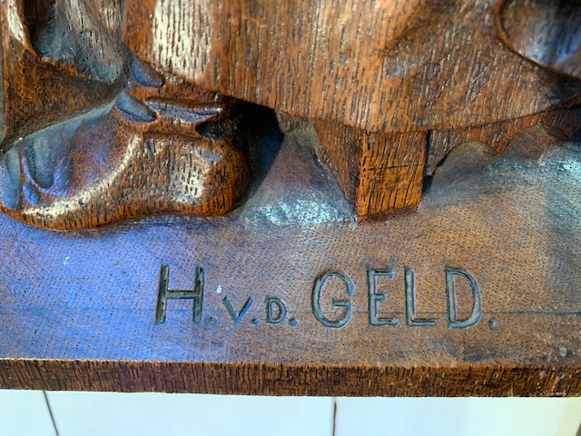 1 Gothic - style  Exceptional Sculpture The Adoration Of Jesus Christ As Agnus Dei. Signed : Hendrik Van Der Geld