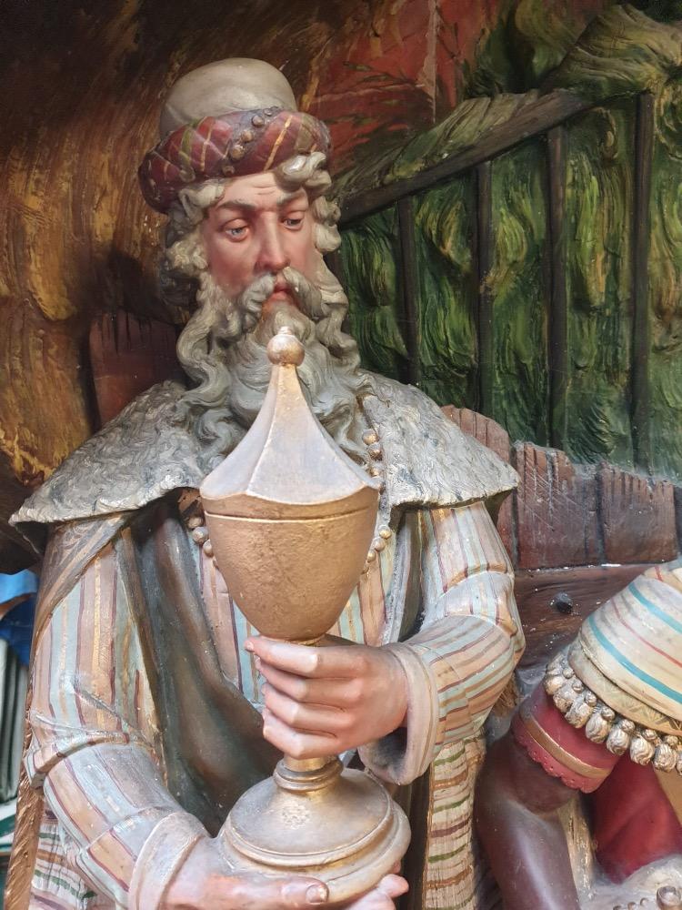 1 Gothic - Style Exceptional & Very Large Nativity Scene Signed: G.H. Parentani Bruxelles