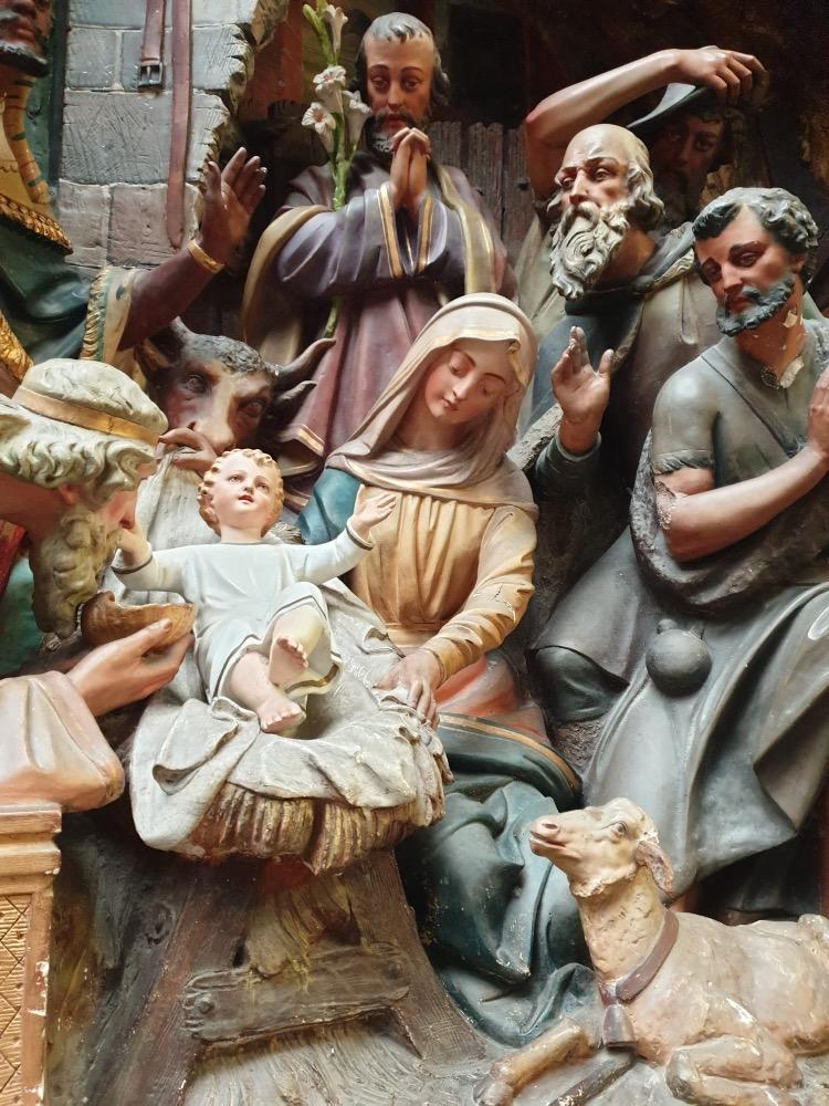1 Gothic - Style Exceptional & Very Large Nativity Scene Signed: G.H. Parentani Bruxelles