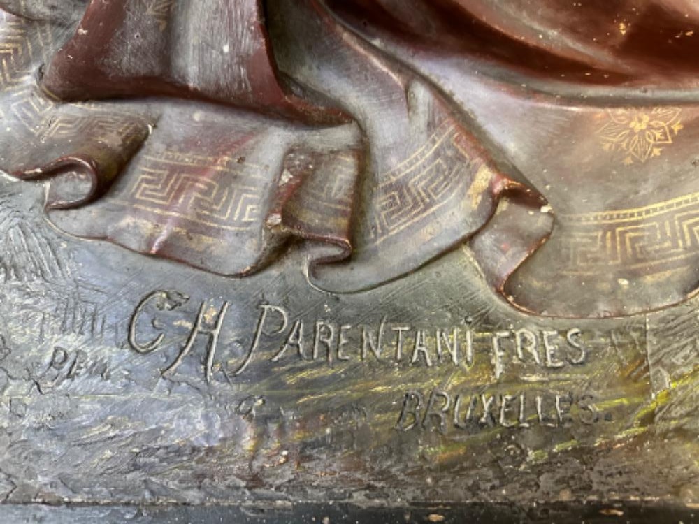 1 Gothic - Style Exceptional & Very Large Nativity Scene Signed: G.H. Parentani Bruxelles