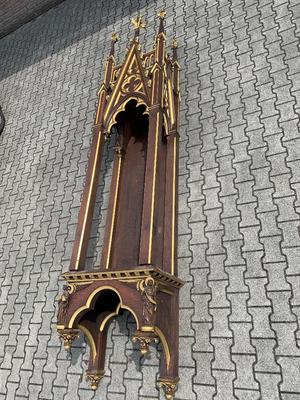 Exclusive And Large Hanging Exposition-Throne style Gothic - Style en Oak Wood, Antwerp - Belgium 19th century ( anno 1875 )