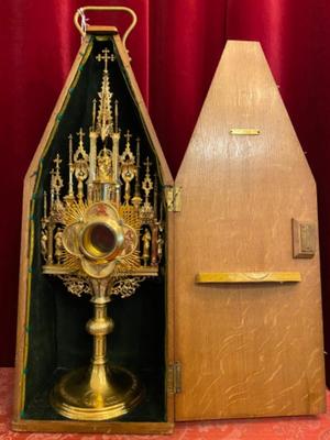 Extreme High Quality Monstrance Made By Brothers Van Roosmalen Vltrajecti ( Utrecht ) Netherlands style Gothic - style en Full - Silver / Stones / Glass, Dutch 19 th century