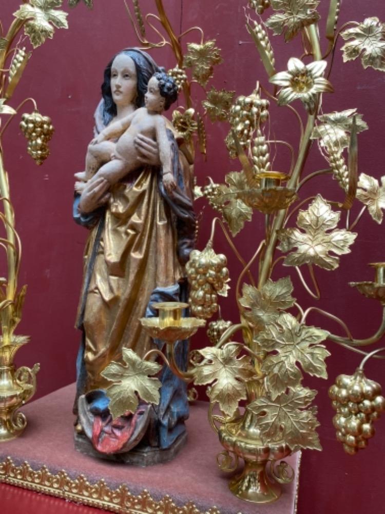 1 Gothic - style Floral Exposition-Throne With St. Mary Sculpture