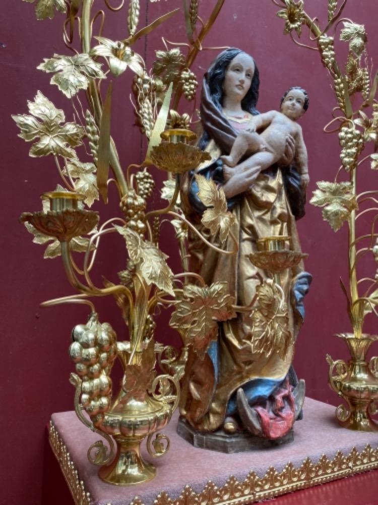 1 Gothic - style Floral Exposition-Throne With St. Mary Sculpture