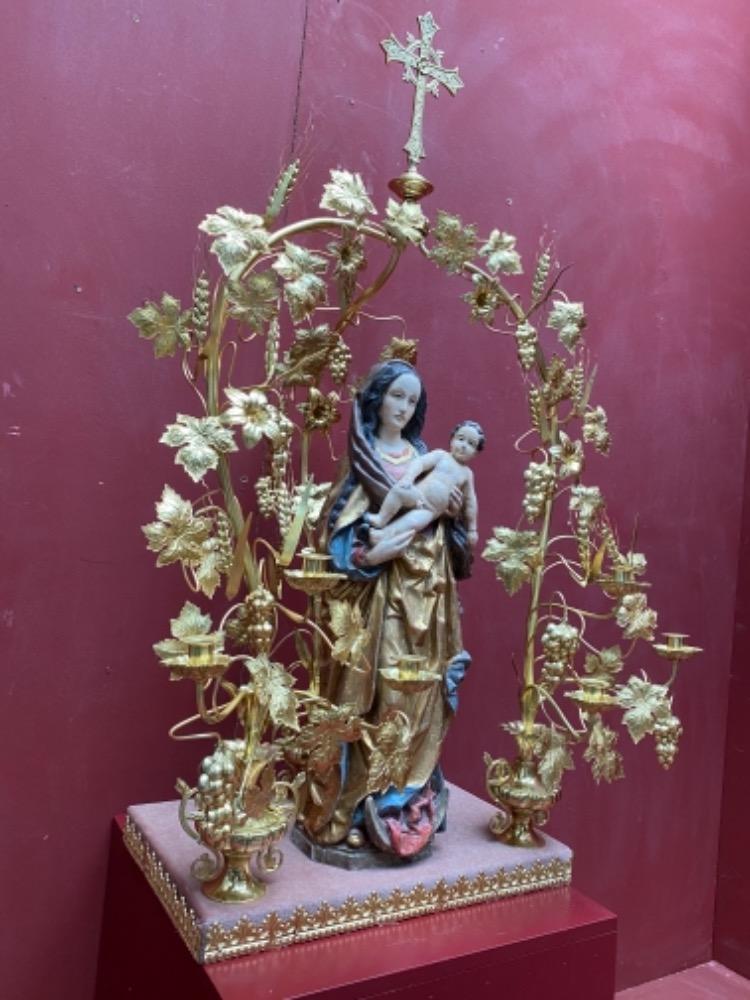 1 Gothic - style Floral Exposition-Throne With St. Mary Sculpture