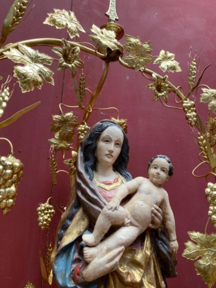 1 Gothic - style Floral Exposition-Throne With St. Mary Sculpture