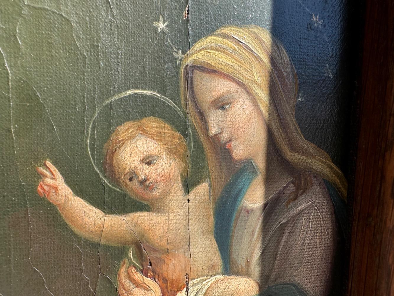 1 Gothic - Style Framed Hand - Painted Imagination Of Jean Berchmans