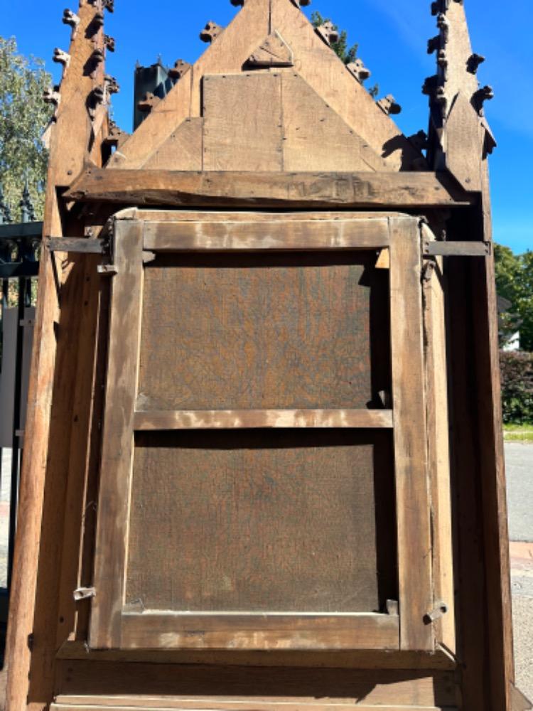 1 Gothic - Style Framed Hand - Painted Imagination Of Jean Berchmans