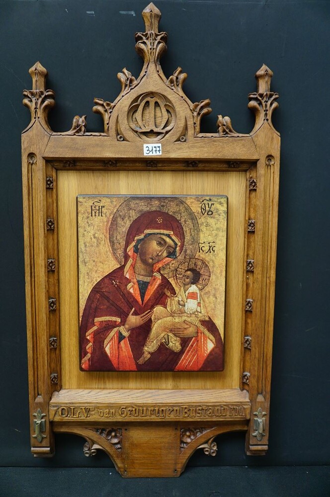 1 Gothic - Style Framed Painting Of St. Mary Of Perpetual Assistance