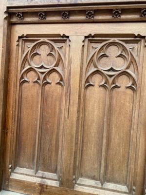 Front Part Church Furniture  style Gothic - style en Oak wood, Belgium 19 th century