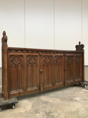 Front Part Church Furniture  style Gothic - style en Oak wood, Belgium 19 th century
