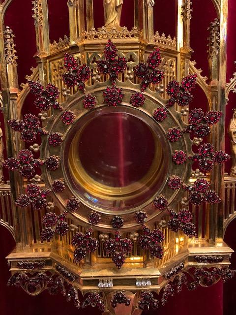 1 Gothic - style Full Silver Monstrance In Original Case 3 Images. Precious Stones Rubins, Brilliants, Turquoise. Weight 3.05 Kgs.