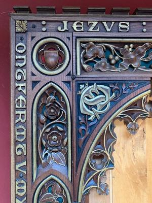 Fully Hand-Carved Frame From The Famous Dutch Studio Of Dr. P. Cuypers  style Gothic - Style en Oak Wood, CHURCH: NOORDHOEK TILBURG – HOLLAND, ANNO 1875 19th century