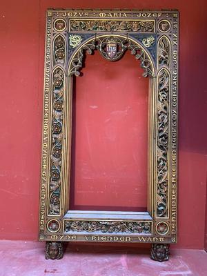 Fully Hand-Carved Frame From The Famous Dutch Studio Of Dr. P. Cuypers  style Gothic - Style en Oak Wood, CHURCH: NOORDHOEK TILBURG – HOLLAND, ANNO 1875 19th century