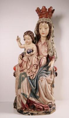 Fully Hand-Carved Madonna More And Better Pictures Soon ! style Gothic - Style en Wood Polychrome, Italy 20 th century