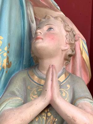 Guardian Angel style Gothic - Style en plaster polychrome, France 19th century ( anno 1875 )