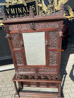 Hall Stand  style Gothic - style en Oak wood, France 19 th century
