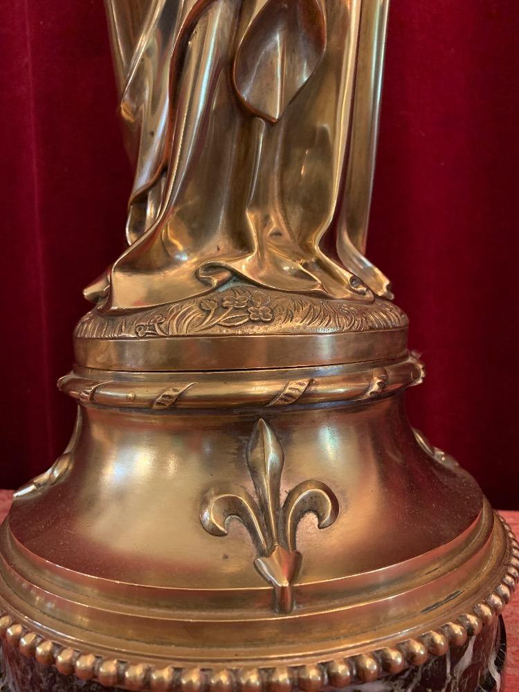 1 Gothic - style High Quality Full Bronze Imagination Madonna & Child Signed Desclee Freres, Cuivrerie St. Eloi