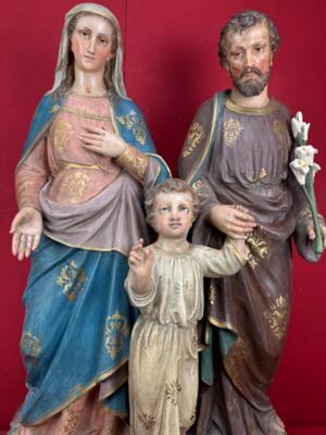 Holy Family Statue style Gothic - Style en Plaster, Belgium  19 th century ( Anno 1885 )