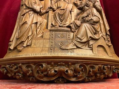 Imagination Jesus Teaching In The Temple style Gothic - Style en Fully Hand - Carved Wood Oak, Netherlands  19 th century ( Anno 1885 )