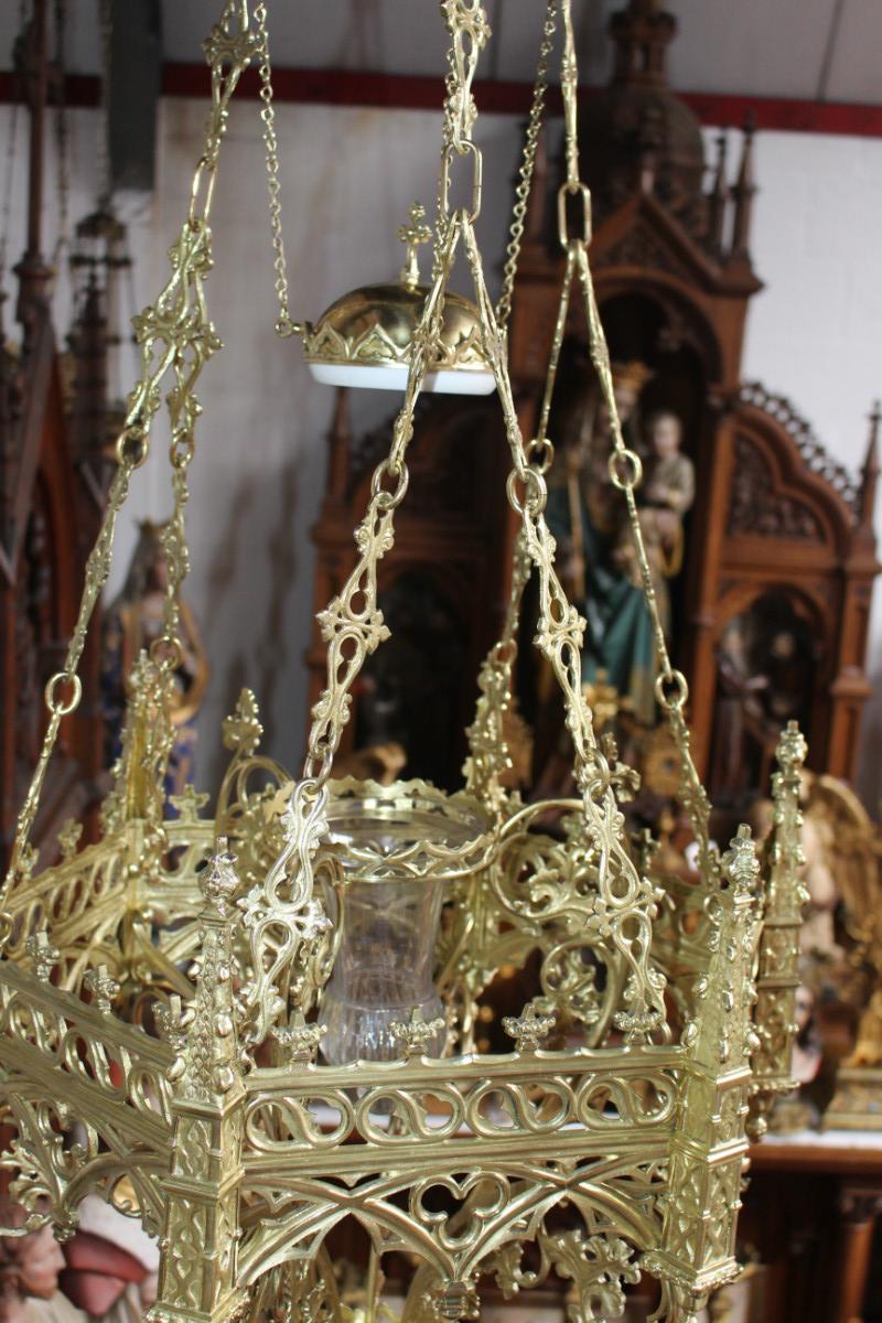 1 Gothic - style Large Sanctuary Lamp Measures With Chain Height 170 Cm !